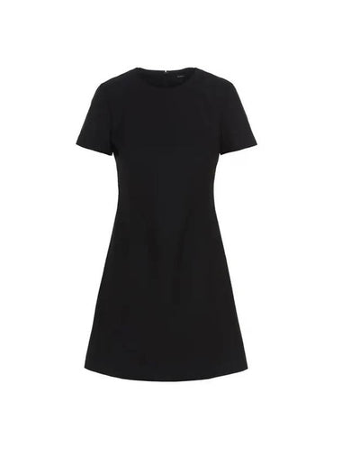 Sheath Wool Short Dress Black - THEORY - BALAAN 1