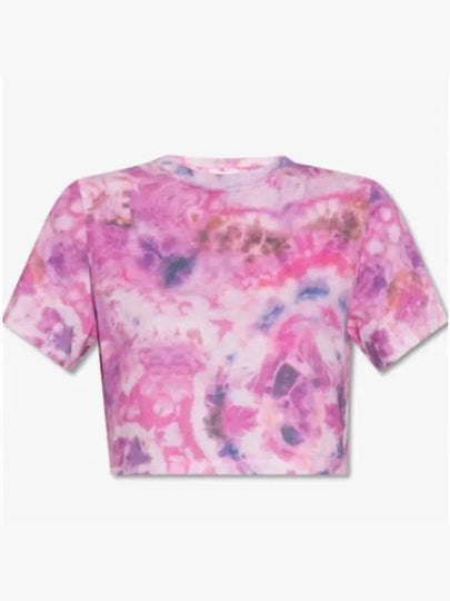 Zela Tie Dye Print Cropped Short Sleeve T-Shirt Pink - ISABEL MARANT - BALAAN 2