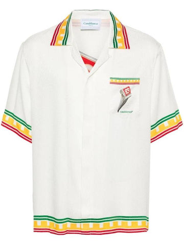 CASABLANCA SHORT SLEEVE CUBAN COLLAR SHIRT - CASABLANCA - BALAAN 1