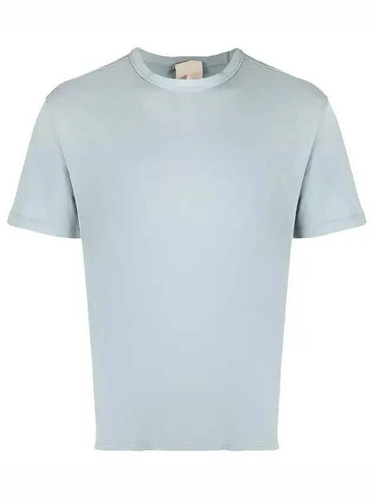 Manica Corta Cotton Short Sleeve T-Shirt Blue - TEN C - BALAAN.