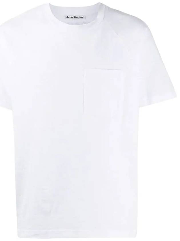 Back Logo Patch Pocket Short Sleeve T-Shirt White - ACNE STUDIOS - BALAAN 3