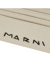 Embroidered Logo Calfskin Card Wallet Ivory - MARNI - BALAAN 7