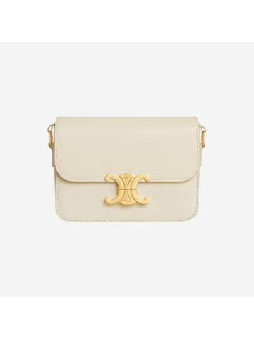 Shiny Calfskin Tin Triomphe Bag Limestone - CELINE - BALAAN 1