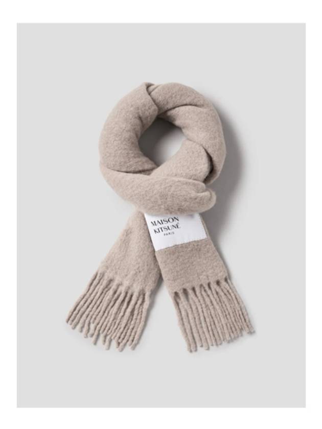 Baby Alpaca Plain ScarfQK3X84CW1ADark Beige - MAISON KITSUNE - BALAAN 4