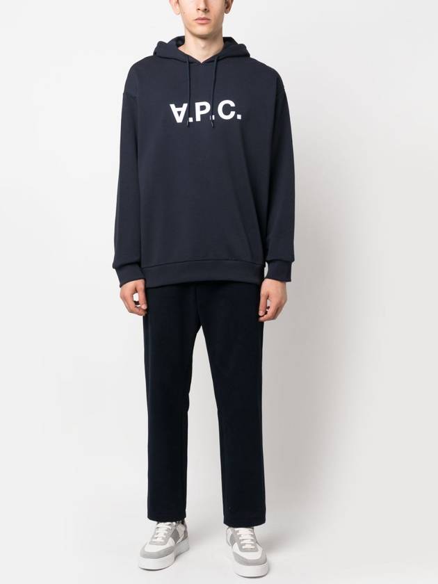 Milo Logo Cotton Hoodie Blue - A.P.C. - BALAAN 4