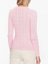 Embroidered Logo Pony Cable Knit Top Pink - POLO RALPH LAUREN - BALAAN 4