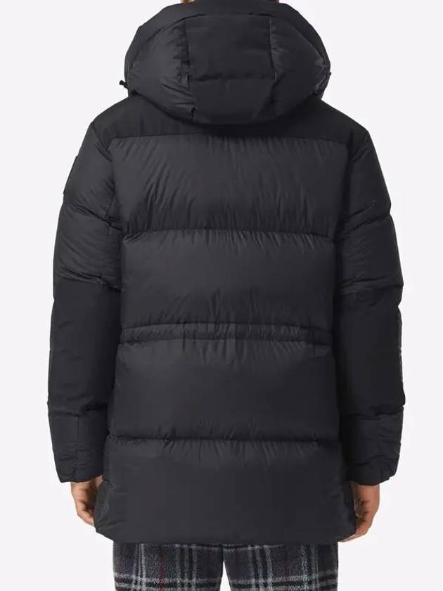 Logo Applique Nylon Puffer Coat Black - BURBERRY - BALAAN 5