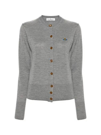 Bea Logo Wool Cardigan Grey - VIVIENNE WESTWOOD - BALAAN 2