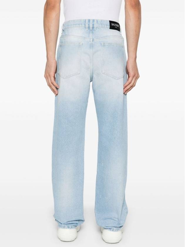 Washed Denim Straight Jeans Blue - BALMAIN - BALAAN 6