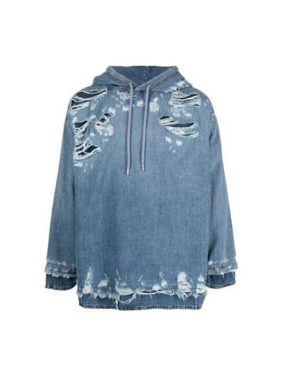 D Um Denim Hoodie Blue - DIESEL - BALAAN 2