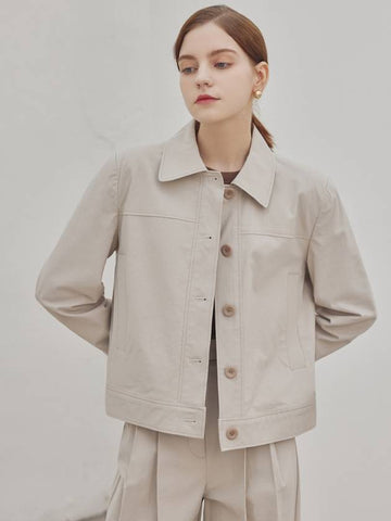 Women's Medicine Collar Jacket Beige - ARIFF - BALAAN 1