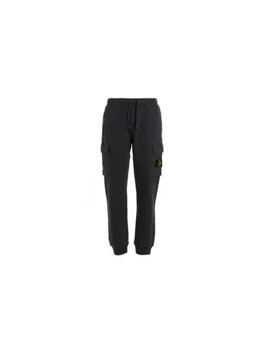 Garment Dyed Cotton Fleece Track Pants Dark Grey - STONE ISLAND - BALAAN 2