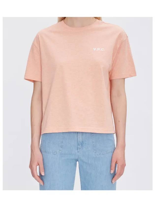 New Ava Logo Short Sleeve T-shirt Peach Rosa - A.P.C. - BALAAN 4