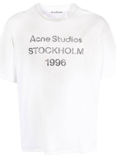 Logo Print Cotton Short Sleeve T-Shirt White - ACNE STUDIOS - BALAAN 1