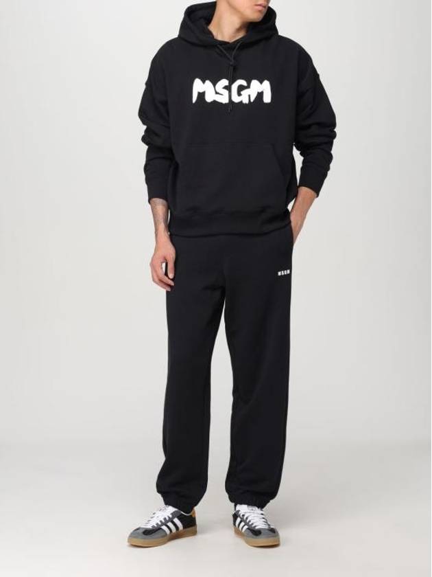 Brushstroke Logo Hoodie Black - MSGM - BALAAN 3