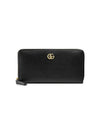 GG Marmont Zipper Long Wallet Black - GUCCI - BALAAN 1