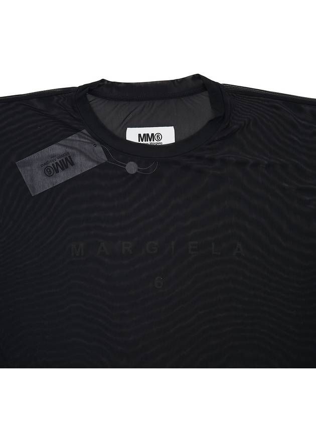 Logo Printed See-Through Short Sleeved T-Shirt Black - MAISON MARGIELA - BALAAN 4