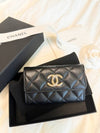 CC logo flap caviar card wallet black - CHANEL - BALAAN 3