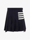 4 Bar Plain Weave Mini Pleated Skirt Navy - THOM BROWNE - BALAAN 2