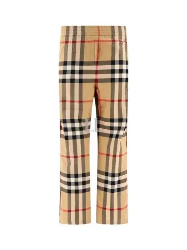 Check Cotton Straight Pants Beige - BURBERRY - BALAAN 2