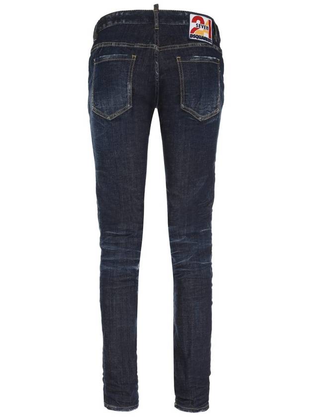 Dark Clean Wash Jennifer Skinny Jeans Blue - DSQUARED2 - BALAAN 3