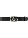 GG Marmont Wide Leather Belt Black - GUCCI - BALAAN 2