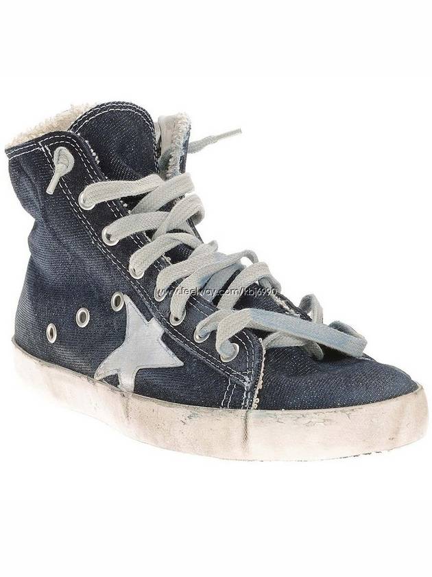 Francie Denim High Top Sneakers Blue - GOLDEN GOOSE - BALAAN 2