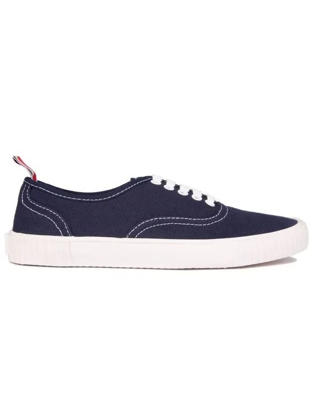 Rubber Sole Heritage Canvas Low Top Sneakers Navy - THOM BROWNE - BALAAN 2