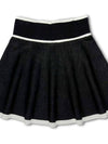 Monbirdie Knitted Flared Color Contrast Lettering Skirt BLACK - MONBIRDIE GOLF - BALAAN 2