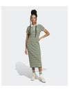 80S Striped Polo Midi Dress Green - ADIDAS - BALAAN 2