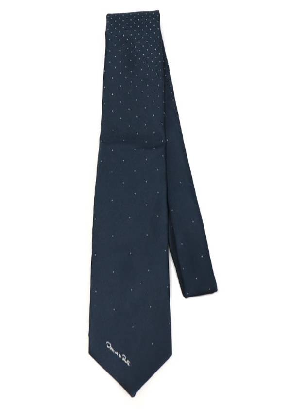 Navy polyester dot pattern tie - OSCAR DE LA RENTA - BALAAN 3