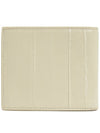 Texture Leather Half Wallet Beige - SAINT LAURENT - BALAAN 3