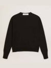 Round Neck Wool Knit Top Black - GOLDEN GOOSE - BALAAN 2