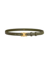 Women's Small Triomphe Smooth Calfskin Belt Dark Olive - CELINE - BALAAN 1