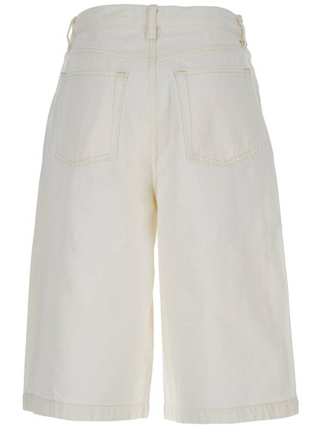 'The Boy Short' White Shorts With Belt Loops In Denim Woman - FRAME - BALAAN 2