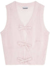 Tie String Light Mohair Vest Pink - GANNI - BALAAN 2