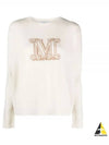 Edo M Logo Cashmere Knit Top White - MAX MARA - BALAAN 2