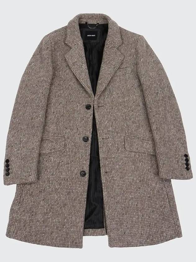 Beige wool blend basic notched lapel collar coat CO115 - IKALOOOK - BALAAN 2