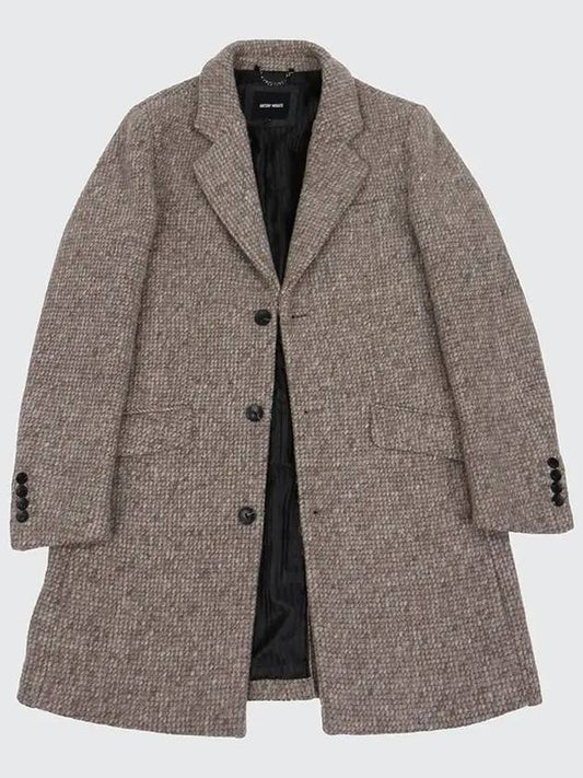 Beige wool blend basic notched lapel collar coat CO115 - IKALOOOK - BALAAN 2