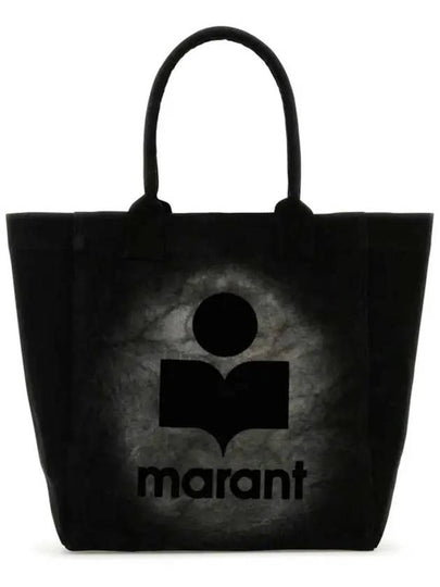 Women's Yenky Flocked Logo Tote Bag Black - ISABEL MARANT - BALAAN 2