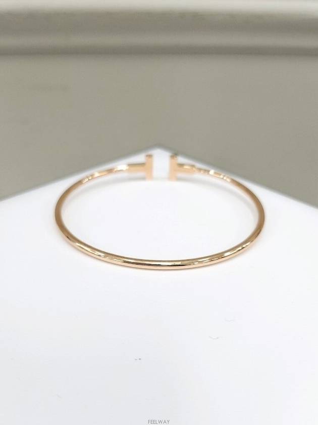 Lux You T wire bracelet 18K rose gold large - TIFFANY & CO. - BALAAN 3