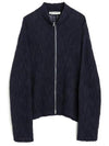 Men's Shrunken Full Zip Polo Zip-Up Cardigan Navy - OUR LEGACY - BALAAN 2