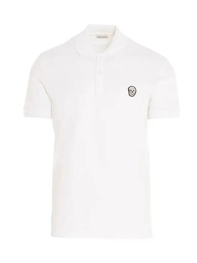 Skull Patch Polo Shirt White - ALEXANDER MCQUEEN - BALAAN 2