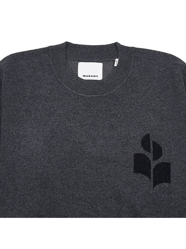 Ateley Logo Cotton Sweatshirt Dark Grey - ISABEL MARANT - BALAAN 4