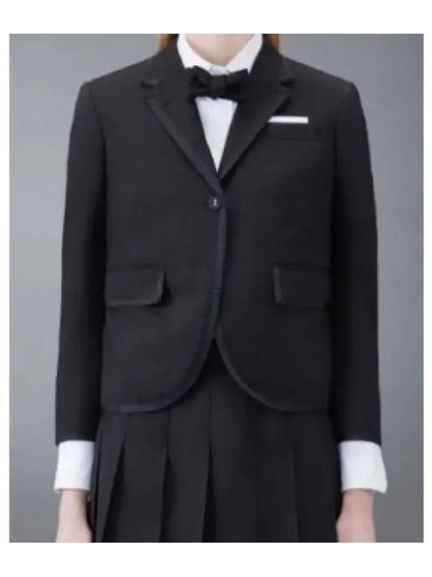 Women's Slim Fit Wool Fresco Sports Single Coat Black - THOM BROWNE - BALAAN 2