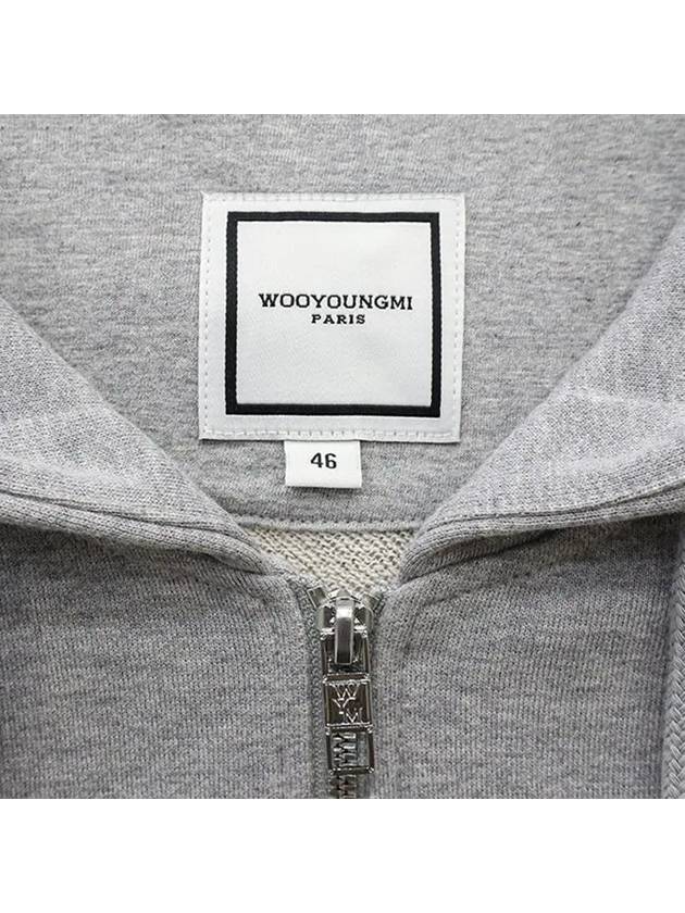 Back Logo  Zip-Up Hoodie Grey - WOOYOUNGMI - BALAAN 5