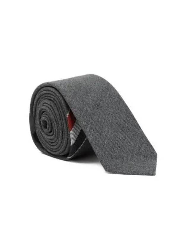 Three-Line Engineer Stripe Wool  Neck Tie Dark Grey - THOM BROWNE - BALAAN 3