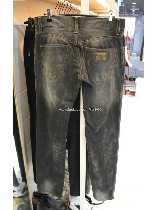 Men's Big Plate Black Dirty Crack Washing Jeans G374LP G8G94 - DOLCE&GABBANA - BALAAN 5