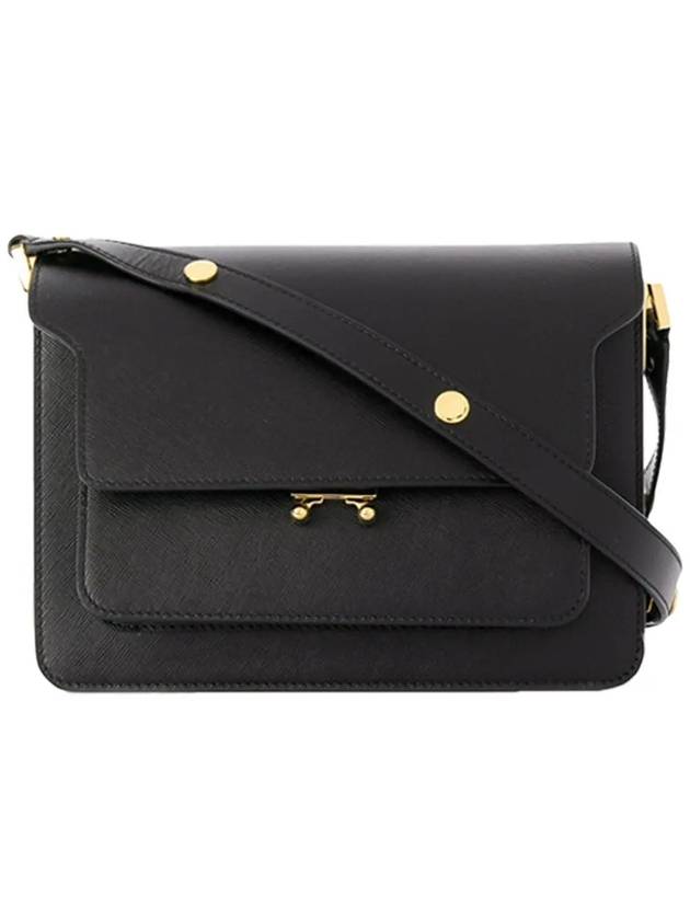 Saffiano Trunk Medium Shoulder Bag Black - MARNI - BALAAN 3