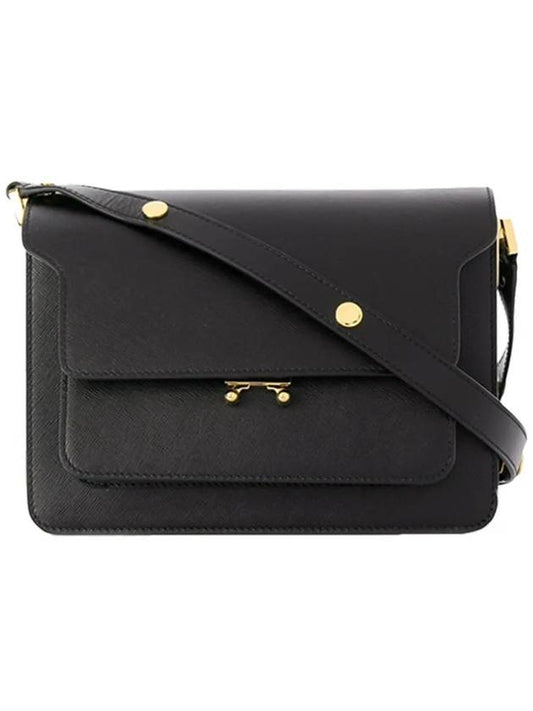 Saffiano Trunk Medium Shoulder Bag Black - MARNI - BALAAN 2